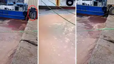 Görele'de Tanker Atıklarını Denize Boşalttı!